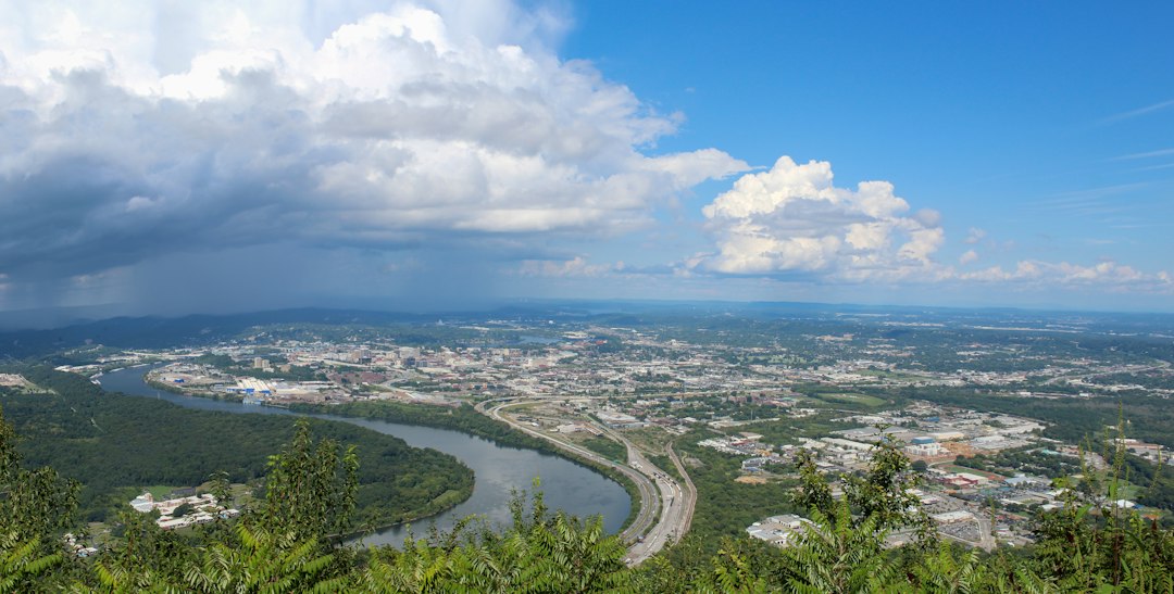 Tennessee River winding through Chattanooga, near Hixson TN
